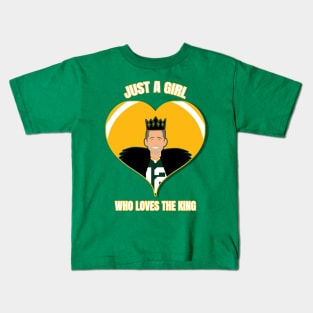 Just a girl who loves the king Aaron Rodgers Kids T-Shirt